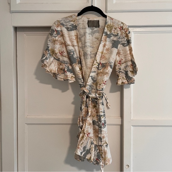 Reformation Mini Linen Ruffled Dress - Picture 4 of 5